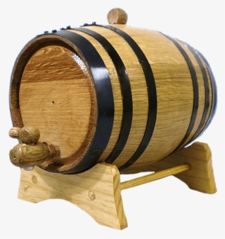 2 Liter Oak Barrel With Black Steel Hoops - Barrel