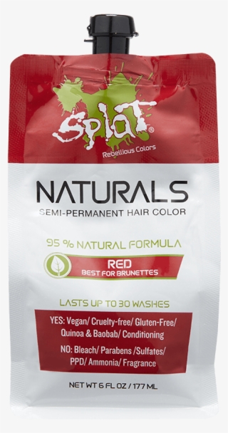 Splat Naturals 30 Wash Semi-permanent Hair Color, Red, - Strawberry