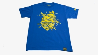 New Color The "lemon Splat" T-shirt In Blue - Active Shirt