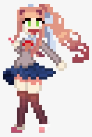 I Made A Monika For Project Ddlc - Doki Doki Pixel Art