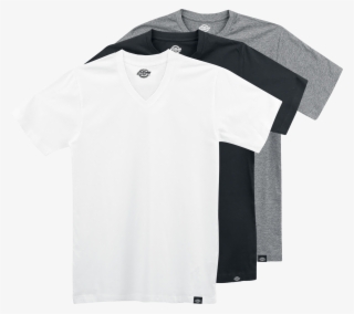 Dickies Multi Colour V Neck Black Grey White T Shirt - T-shirt