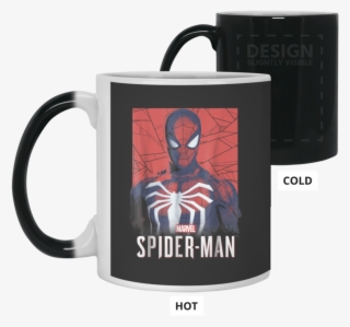 Marvel's Spider-man Game Logo Portrait Graphic Color - Cortunex Heat Sensitive Mug Color Changing Coffee Mug