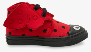 Red Alonzo Ladybug Sneakers - Suede