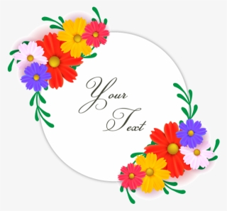 Floral Wreath With Colorful - Greeting Card