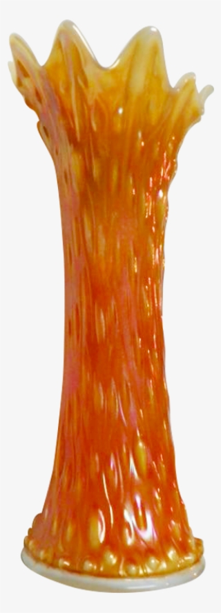 Northwood Tree Trunk Marigold On Milk Glass M - Vase