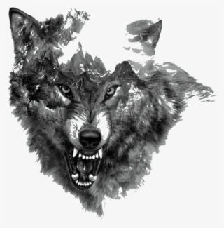 Tattoo Rocky Northern Mountain Painted Arctic Flash - Growling Wolf Tattoo Designs