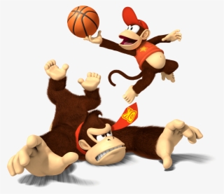 Donkey Kong And Diddy Kong Playing Basketball - Donkey Kong And Diddy Kong Png