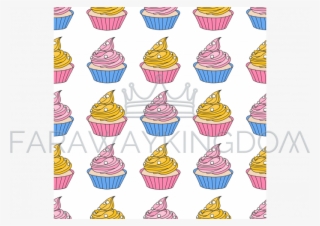 Love Cake Valentine Day Seamless Pattern Vector Illustration - Cupcake