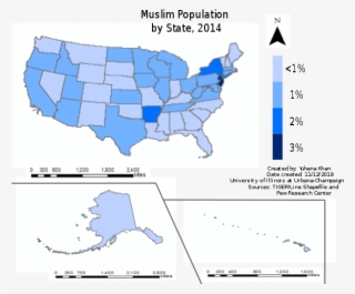The Muslim Population Of The United States In 2014, - Louisiana A Blue State