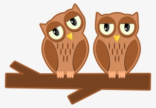 Big Image - Orange Owl On Branch Clipart