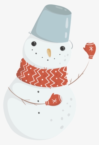Red Scarf Snowman Transparent Cartoon Winter Free Buckle - Snowman