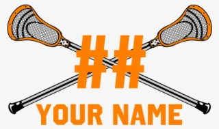 Personalized Crossed Lacrosse Sticks Orange Banner - Snake Stickers