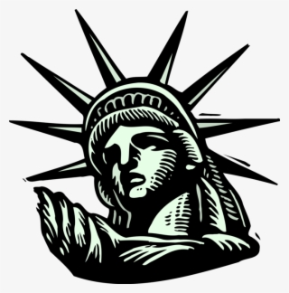 Vector Illustration Of Statue Of Liberty Colossal Neoclassical - Ellis Island Immigration Clipart