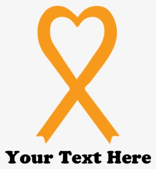 Personalized Orange Awareness Ribbon Banner - Heart Transparent PNG ...