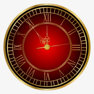New Year Clock Red Png Image