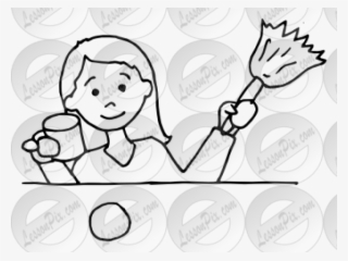 Dust Clipart Black And White - Outline Of Dusting