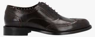 Dark Brown Spazzolato Calfskin Derby Shoes - Hugo Boss Patent Derby Shoes