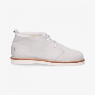 Lace Up Shoe Reversed Leather Off White - Suede