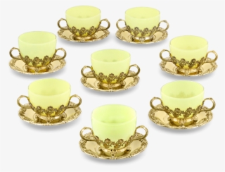 Royal Chrysanthemum Silver Gilt Teacups And Saucers - Saucer