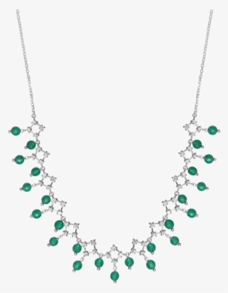 Gold And Diamonds Emerald Lace Choker - Necklace