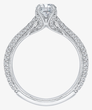 Promezza 14 K White Gold Promezza Engagement Ring - 3 Stone Ring Profile