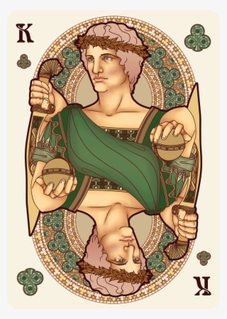 Nouveau Bourgogne Playing Cards King Of Clubs - Illustration