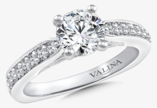 Valina Diamond Engagement Ring Mounting In 14k White - Engagement Ring