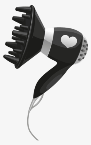 Free Png Download Black Hairdryer With Heart Clipart - Hand