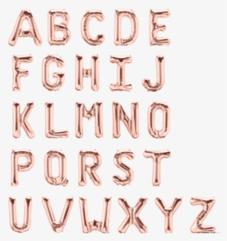 Picture Of Foil Balloons Letters Rose Gold - Tan