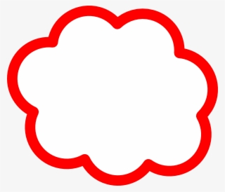 Clipart Cloud Borders - Red Cloud Outline Png