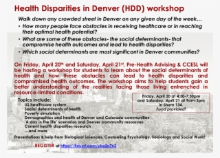 Consider Attending The Health Disparities In Denver - Document