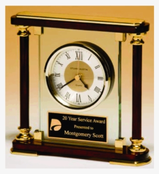 Classic Glass Rosewood Clock D257 - Quartz Clock