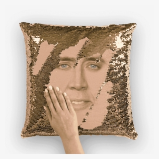 "cage Face ﻿sequin Cushion Cover\ - Nicolas Cage Sequin Pillow
