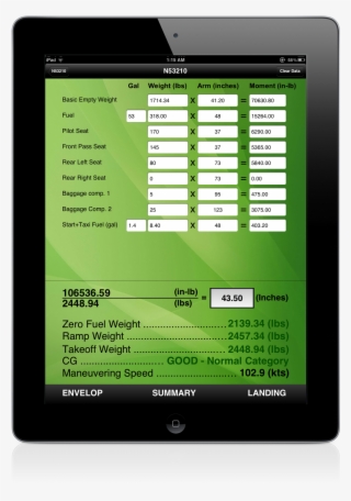 Aviation W&b Calculator Makes It Easy To Precisely - Tablet Computer