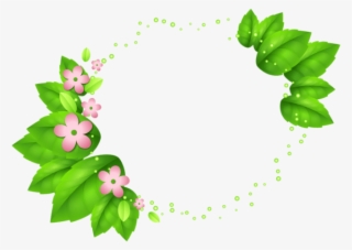 Free Png Download Green Spring Decor With Pink Flowers - Green And Pink Flower Png