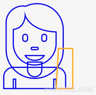 Draw A Rectangle Near The Right Side Of Her Body To - Cartoon