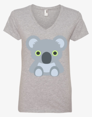 Koala Emoji Ladies' V Neck T Shirt - Shirt