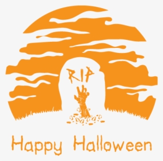 Happy Halloween Rip Tombstone Graveyard Scary Horror - Illustration