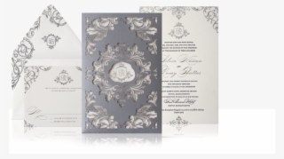 Luxury Laser Cut Wedding Invitation - Grey Laser Cut Wedding Invitations