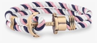 Paul Hewitt Anchor Phrep Brass Navy Blue Pink White - Pulsera Paul Hewitt Mujer