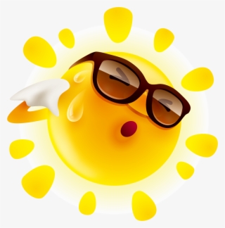Summer Cute Sun Material Illustration Perspiration - Summer Sun Png