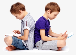 Kid Sitting Png - Children And Smartphone
