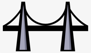 Vector Illustration Of Suspension Bridge Symbol - Bridge Clipart