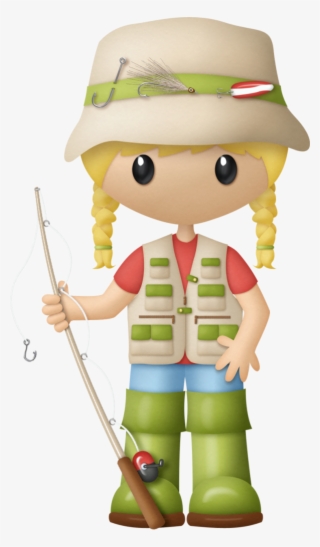 B *✿* Fishing Hole Decoupage, Fish Cookies, Scrapbook - Menina Pescando Png