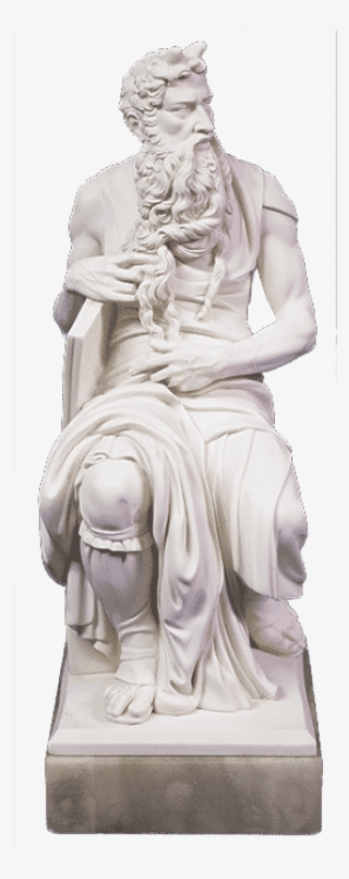 Moses By Michelangelo Base In Alabaster 30 Cm - Statue