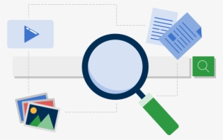 Magnifying Glass Over Library Search Box - Diagram
