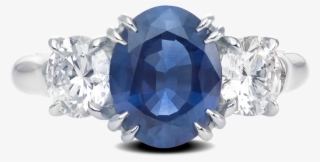 Ring Tiffany Three Stone Sapphire Diamonds Platinum - Pre-engagement Ring