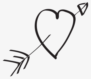 Heart With Arrow - Love Drawn Heart Png