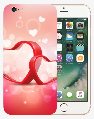 Red Hearts Printed Case Cover For Iphone 6 By Mobiflip - Iphone 6 Front Gold