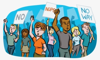 Illustration Of A Mixed Group Of People Holding Up - Cartoon